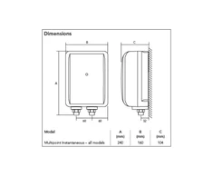 Momentinis vandens šildytuvas 7kW Heatrae Sadia Multipoint