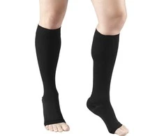 Cizeta Medicininės Kompresinės Kojinės II Klasė Iki Kelių KABO 23-32 mmHg, Unisex, Atvirais Pirštais, Juodos