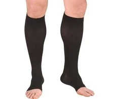 Cizeta Medicininės Kompresinės Kojinės II Klasė Iki Kelių KABO 23-32 mmHg, Unisex, Atvirais Pirštais, Juodos