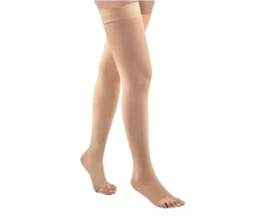 Cizeta Medicininės Kompresinės Kojinės Iki Šlaunies SABO 20-30 mmHg, Unisex, Atvirais Pirštais, Kūno spalva