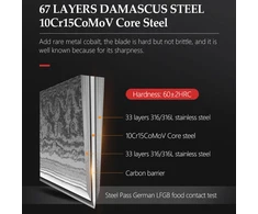 Damasko Plieno 12.6cm Universalus Peilis Usugiri JH-D-015