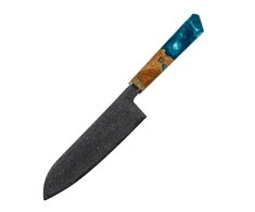 Damasko Plieno 20.1cm Santoku Peilis Usugiri JH-D-015