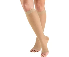 Danwa Medicininės Kompresinės Kojinės II Klasė Iki Kelių KABO 23-32 mmHg, Unisex, Atvirais Pirštais, Kūno spalvos