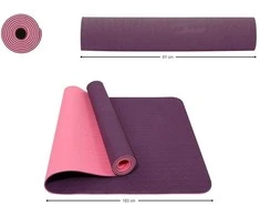 Dvipusis mankštos kilimėlis THOMS Comfort Violetinė-Rožinė 183x61cm, TPE storis 8mm