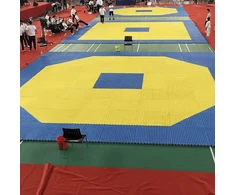 Grindų Danga Tatami Puzzle 100x100x2cm Geltona Mėlyna 80kg/m3