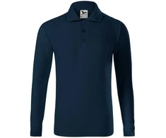 Malfini As Vaikiški Marškinėliai Pique Polo Ls Navy mėlynas Ilgom Rankovėmis 200 g/m²