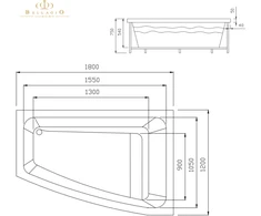 Masažinė Vonia Su Vandens ir Oro Masažu Bellagio Luxury Supreme,180x120 cm, Dešinė