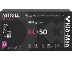 MAN Pirštinės vienkartinės nitrilinės GRIP "XL" 50vnt. juodos