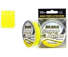 Pintas Valas AKARA Power Action X-4 Geltonas, Ilgis 135m, Storis 0,20mm, Testas 15,1kg.