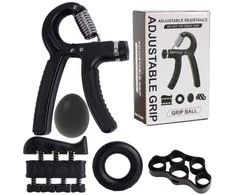 Riešo ir pirštų treniruoklio komplektas Tomaz Sport Grip 5IN1