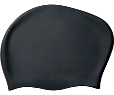 Silikoninė plaukimo kepuraitė ilgaplaukiams THOMS SCLH104-01, Juodas (20,5 cm)