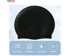 Silikoninė plaukimo kepuraitė THOMS TS-SC102-BC-24, Juoda (24,0 cm)