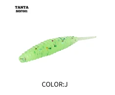 Silikoninis masalas AsaTsuri Tanta Chartreuse Glitter, ilgis 2,5 cm,.20vnt