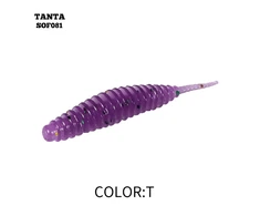 Silikoninis masalas AsaTsuri Tanta Violetinė Glitter, ilgis 2,5 cm, 20vnt