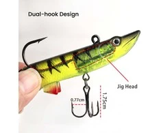 Silikoninis masalas su Jig galvute AsaTsuri T-Tail 3D NaturalPike 9cm, 15g