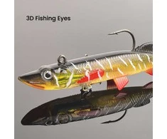 Silikoninis masalas su Jig galvute AsaTsuri T-Tail 3D Firetiger 12 cm, 23g