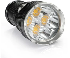 Taktinis 4-ių LED Rankinis Žibintas Dive Light XHP70, Atsparus Vandeniui iki 200m