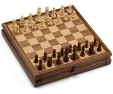 Tomaz Sport Šachmatų-Šaškių Rinkinys Riešuto Medžio, Karalius 7,6cm