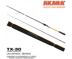 Universalus Spiningas AKARA Juodas Hunter 2-jų Dalių, Ilgis 300 cm, Testas 28-80g.