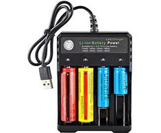 USB Baterijų Įkroviklis BMAX 3.7V, 4 Lizdų 18650