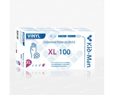 Kid Man Vienkartinės Vinilinės Pirštinės, Dydis XL, 100 vnt Pakuotė