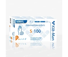 Kid Man Vienkartinės Vinilinės Pirštinės, Dydis S, 100 vnt Pakuotė