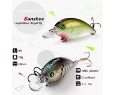 Vobleris Banshee Crankbait Bass 60mm 10g VC01 Golden Spot Ayu, Plūdrus