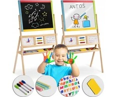 Ricokids Vaikiška dvipusė magnetinė piešimo lenta su priedais