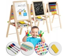 Ricokids Vaikiška dvipusė magnetinė piešimo lenta su priedais