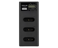 Baterijų Įkroviklis - Newell CD-USB-C Trijų Kanalų Įkroviklis Sony NP-BX1 Baterijoms USB-C/Micro USB Juodas