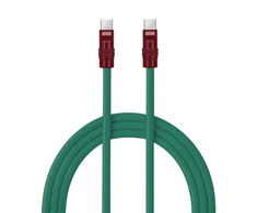 USB-C kabelis - Newell USB-C 100W 2m silikoninis žalias-bordo