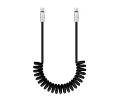 USB-C Laidas - Newell USB-C 100W Energijos Perdavimo Silikoninė Spiralė 2m Juoda