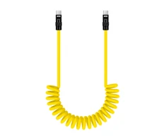 USB-C Kabelis - Newell USB-C 100W 2m Silikoninė Spiralė Geltona-Juoda