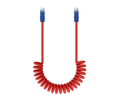 USB-C Kabelis - Newell USB-C 100W 2m Silikoninė Spiralė Raudona-Juoda Mėlyna