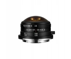 „Venus Optics Laowa 4mm f/2.8“ žuvies akies objektyvas, skirtas „Canon RF“