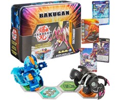 Spin Master Bakugan Baku-Tin dėžutės skardos indas saugykla + 2 figūrėlės ir Sectanoid kortelės