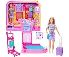 Barbie Lotnisko Odbiór Bagażu Rinkinys su Lalką i Akcesoriami