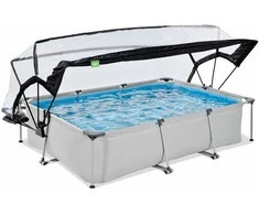 EXIT Soft Pilkas baseinas 300x200x65cm su filtruojančiu siurbliu ir kupolu - pilkas