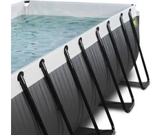EXIT Juodas Leather pool 400x200x100cm with sand filter pump and dome - juodas