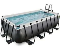 EXIT Juodas Leather pool 400x200x100cm with filter pump - juodas