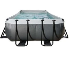EXIT Juodas Leather pool 400x200x100cm with sand filter pump - juodas