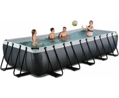 EXIT Juodas Leather pool 540x250x100cm with sand filter pump - juodas