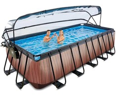 Baseinas EXIT Wood 540 x 250 x 122 cm su stogeliu, pompa su smėlio filtru ir šildymo pompa