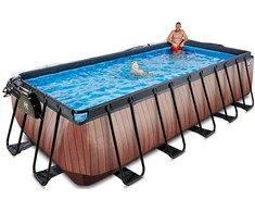 Baseinas EXIT Wood 540 x 250 x 122 cm su stogeliu, pompa su smėlio filtru ir šildymo pompa