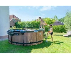 Baseinas EXIT Juodas Leather ø360x122cm su pompa su filtru - juodas