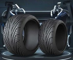CaDA licencijuotas padangų komplektas Goodyear 1:10 RC transporto priemonėms ir statiniams modeliams 4 dalys D014-003