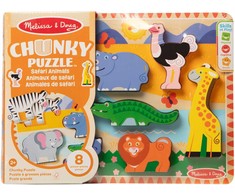 Melissa &amp; Doug „Melissa &amp; Doug“ mediniai „Safari“ gyvūnėlių dėlionės