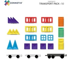 Connetix TRANSPORTO rinkinys 50 dalių