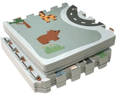 Dėlionė Mata podłogowa edukacyjna 90 x 90 Grube puzzle piankowe 9 vnt. Humbi Miasto Ulice Uliczki