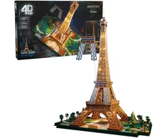 Dėlionė Puzzle 4D Build muzikinis centras Eiffla su podświetleniem LED modelis 3D do złożenia 90 cm
